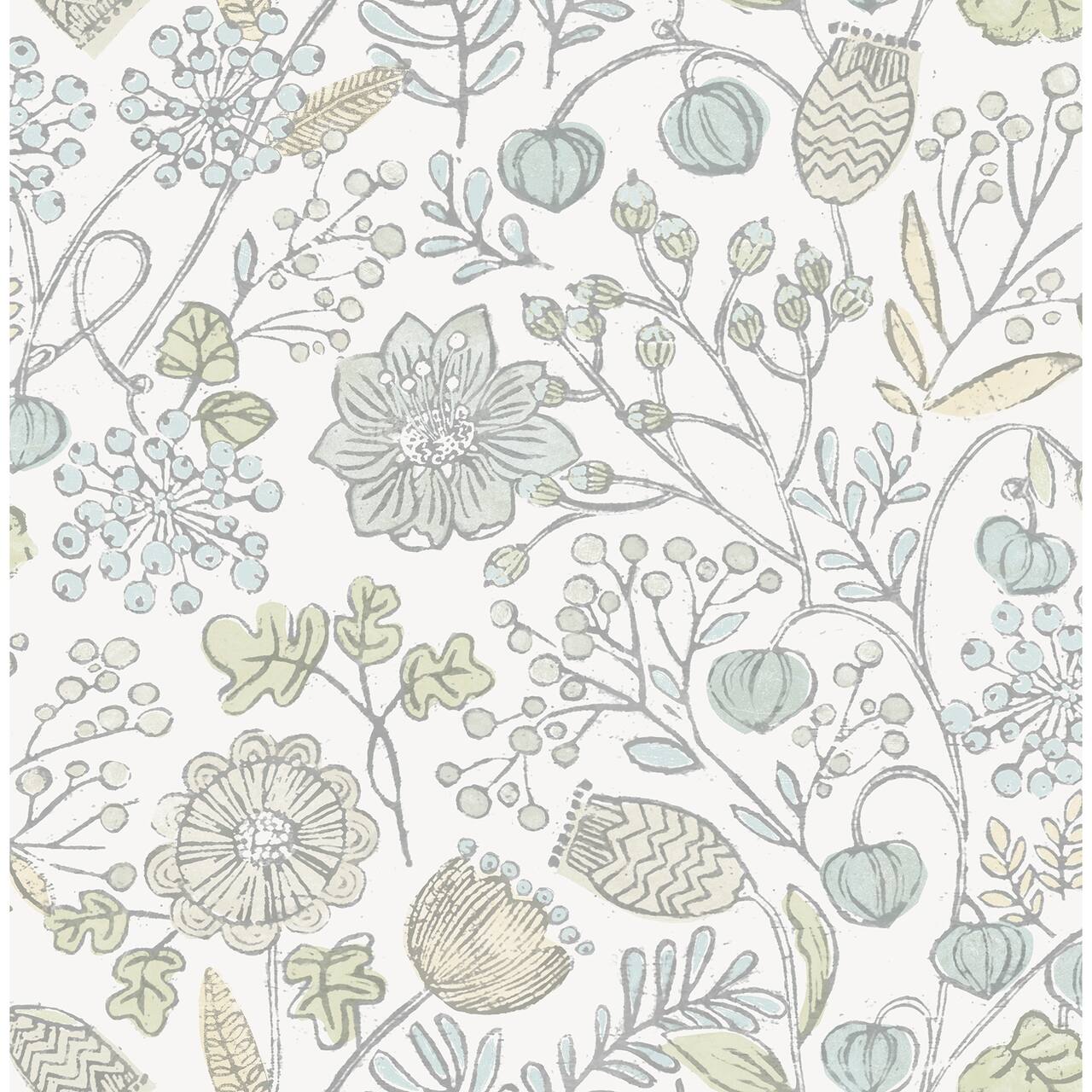 NuWallpaper Blue & Green Southern Trail Peel & Stick Wallpaper